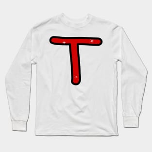 Letter T. Name with letter T. Personalized gift. Abbreviation. Abbreviation. Lettering Long Sleeve T-Shirt